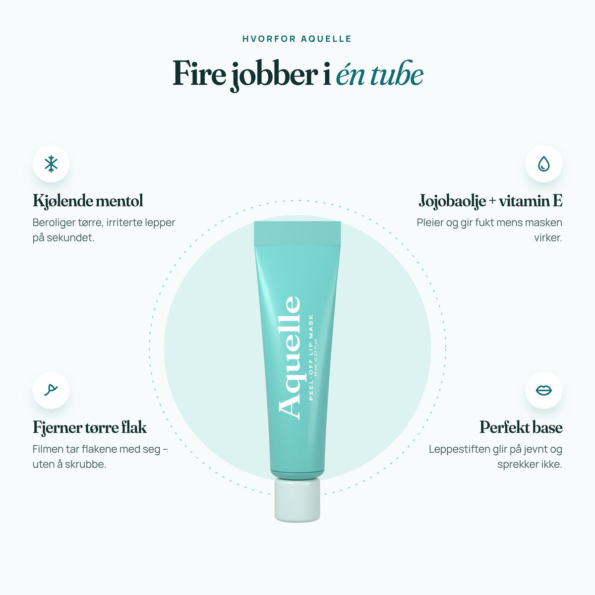 Aquelle™ Peel-off leppemaske – myke lepper på 10 minutter