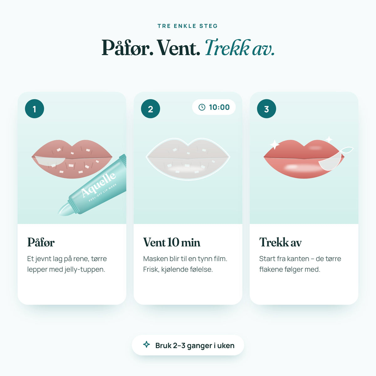 Aquelle™ Peel-off leppemaske – myke lepper på 10 minutter